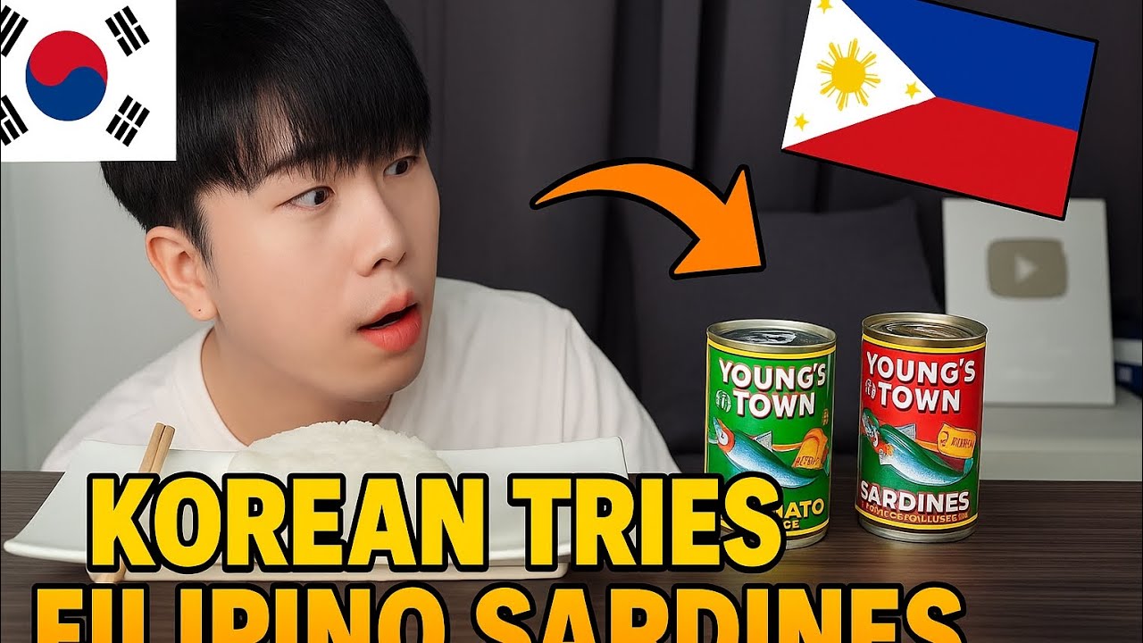 Korean Tries Filipino Canned Sardines for the First Time 🇰🇷🇵🇭 | Pinoy Food Reaction!