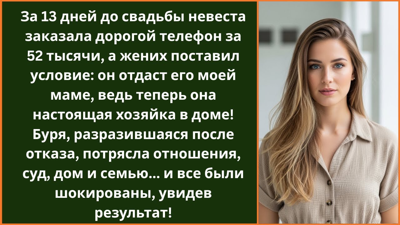 За 13 дней до свадьбы купила телефон за 52 000, а жених сказал: «Отдай маме, она хозяйка!»