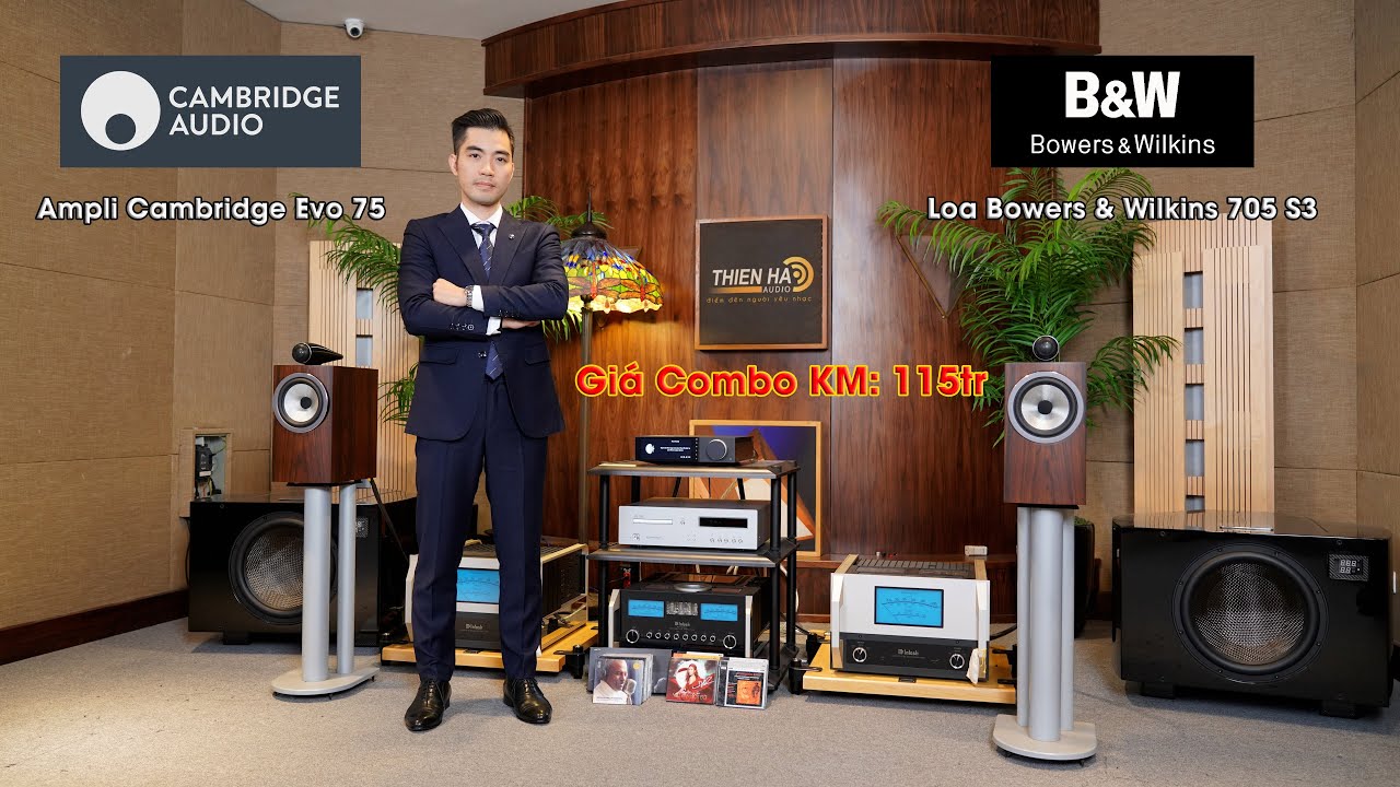 Loa Bowers & Wilkins 705 S3 + Ampli Cambridge Evo 75 - Giá Combo KM: 115tr