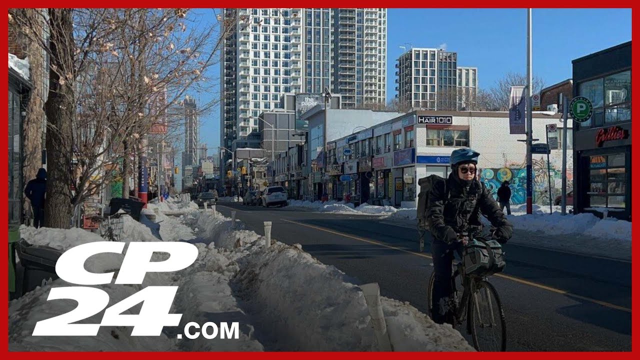Toronto cyclists frustrated over ‘unusable’ bike lanes that remain covered in snow after blizzard