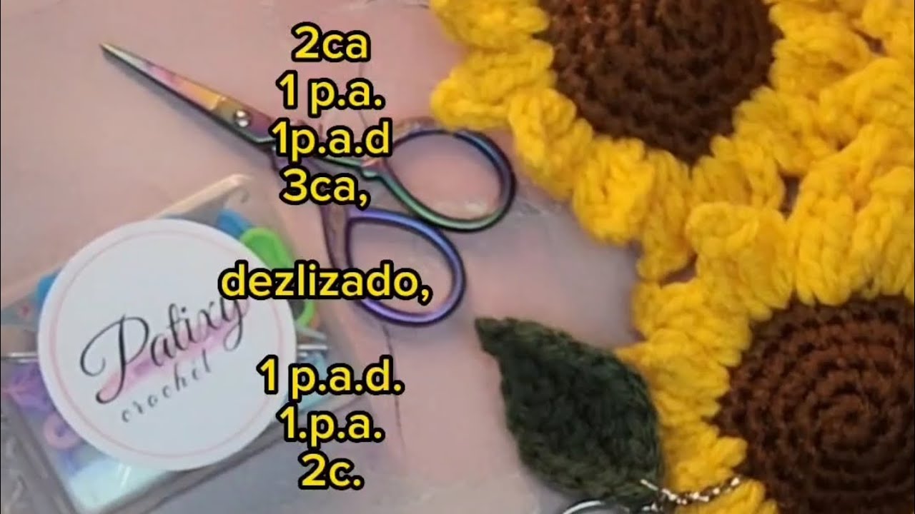 Como tejer PÉTALOS de un GIRASOL🌻 LLAVERO!! PASO a  PASO! parte #2