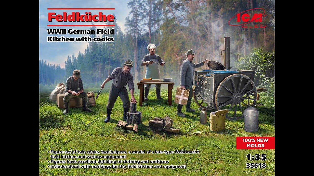 ICM 1/35 WW2 German Field Kitchen (Feldkuche) & Cooks (35618)