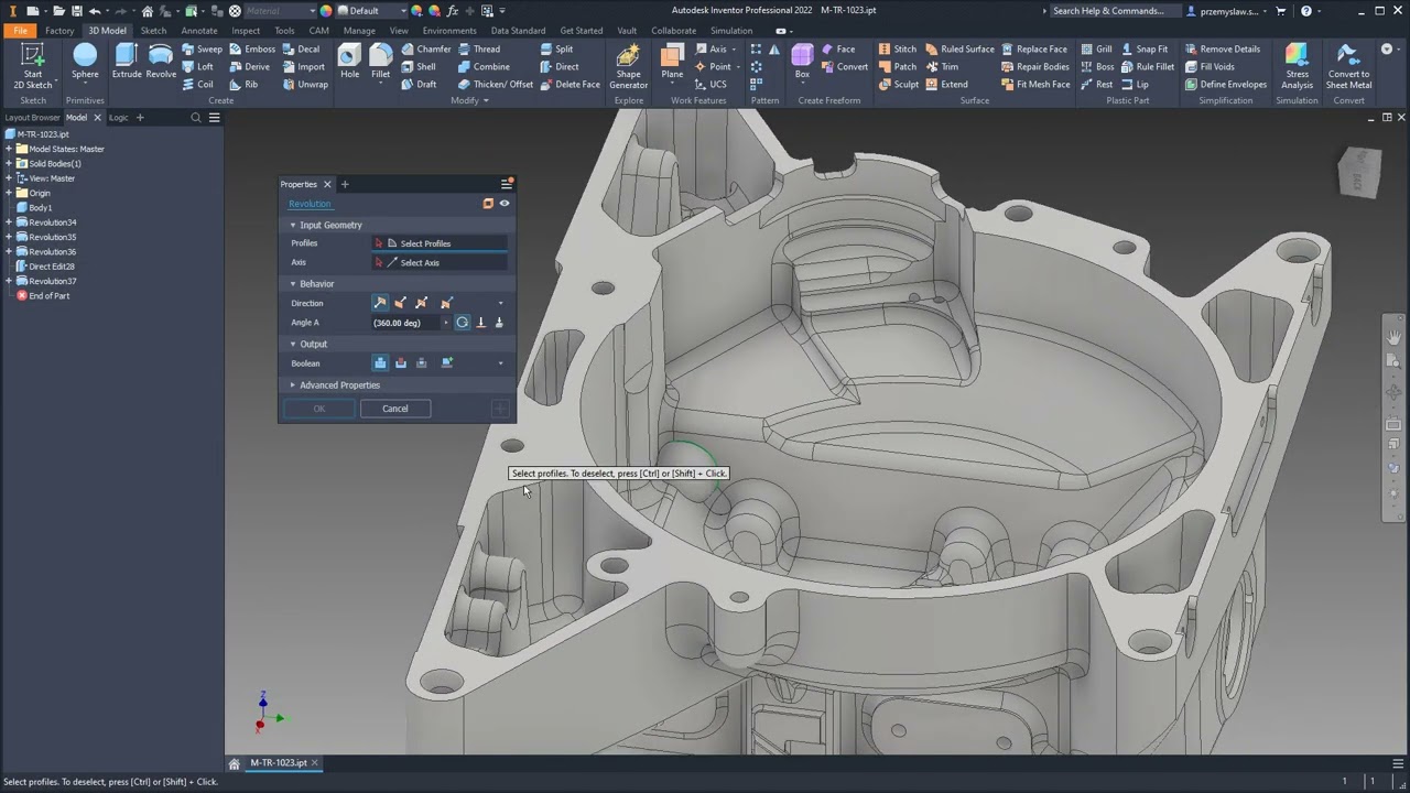 Autodesk Inventor - Inżynieria odwrotna - usuwanie zaokrągleń