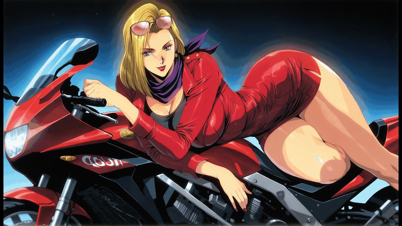 Blonde Motorcycle Girl  //  music anime Vaporwave electronic