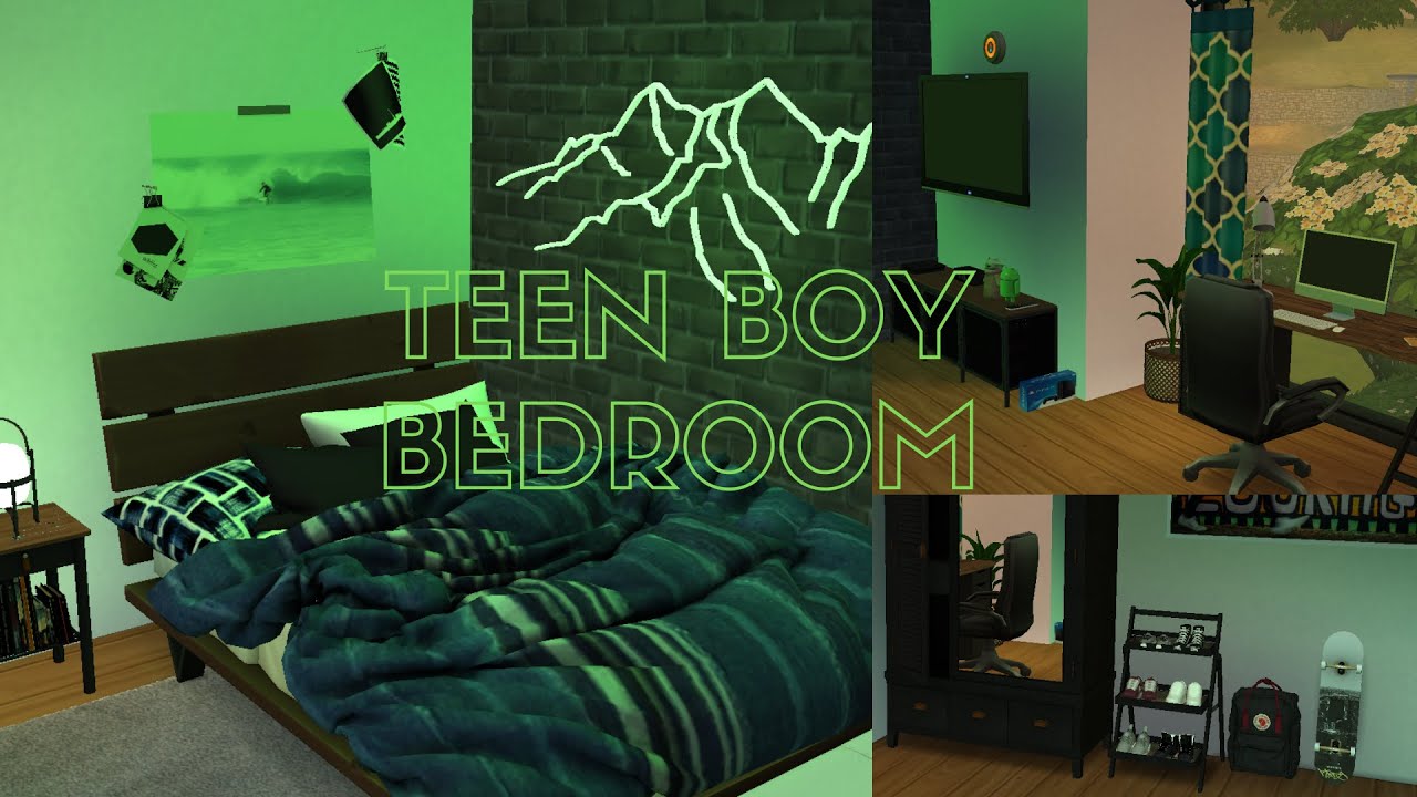 TEEN BOY BEDROOM + CC LINKS | THE SIMS 4 SPEED BUILD