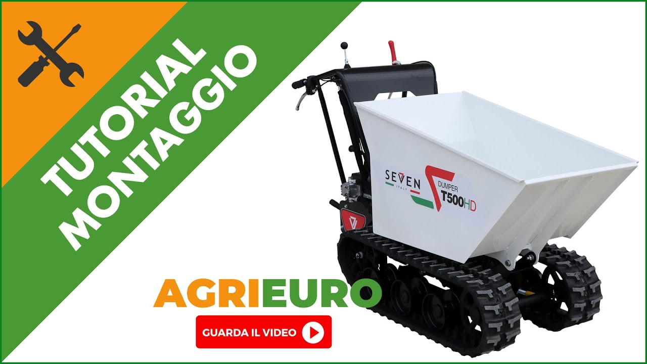 Motocarriola Seven Italy T500HD con cassone ribaltabile - presentazione e funzionamento