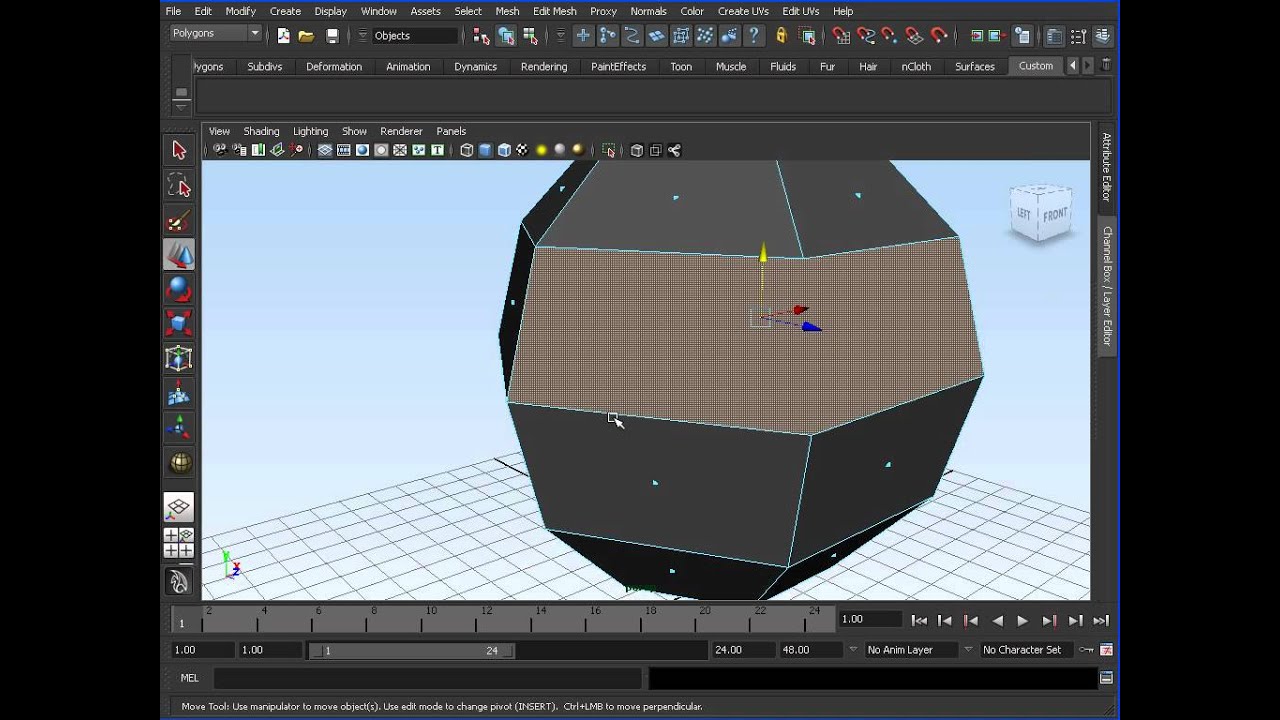 Autodesk Maya Poligonos eliminar y crear caras.mov