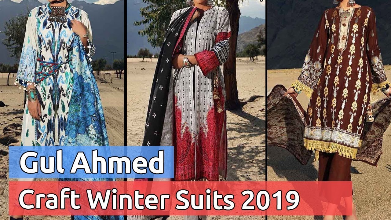 Latest Collection of GUL AHMED (CRAFT) Winter Dresses 2019 | Pakistani Winter Suits Designs