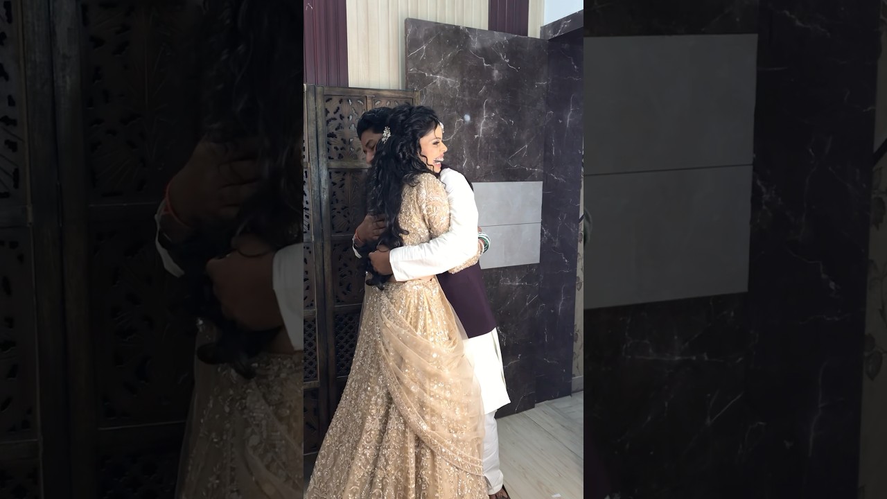 fiance's reaction on seeing her bride❤️#bridal #engagement #engagementbride #agra #agramakeup