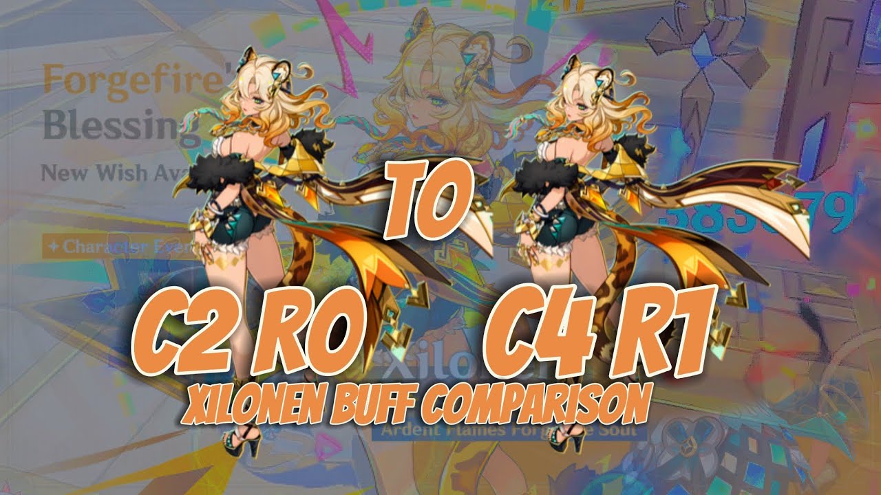C2 R0 TO C4 R1 XILONEN BUFF COMPARISON❗❗❗#genshinimpact
