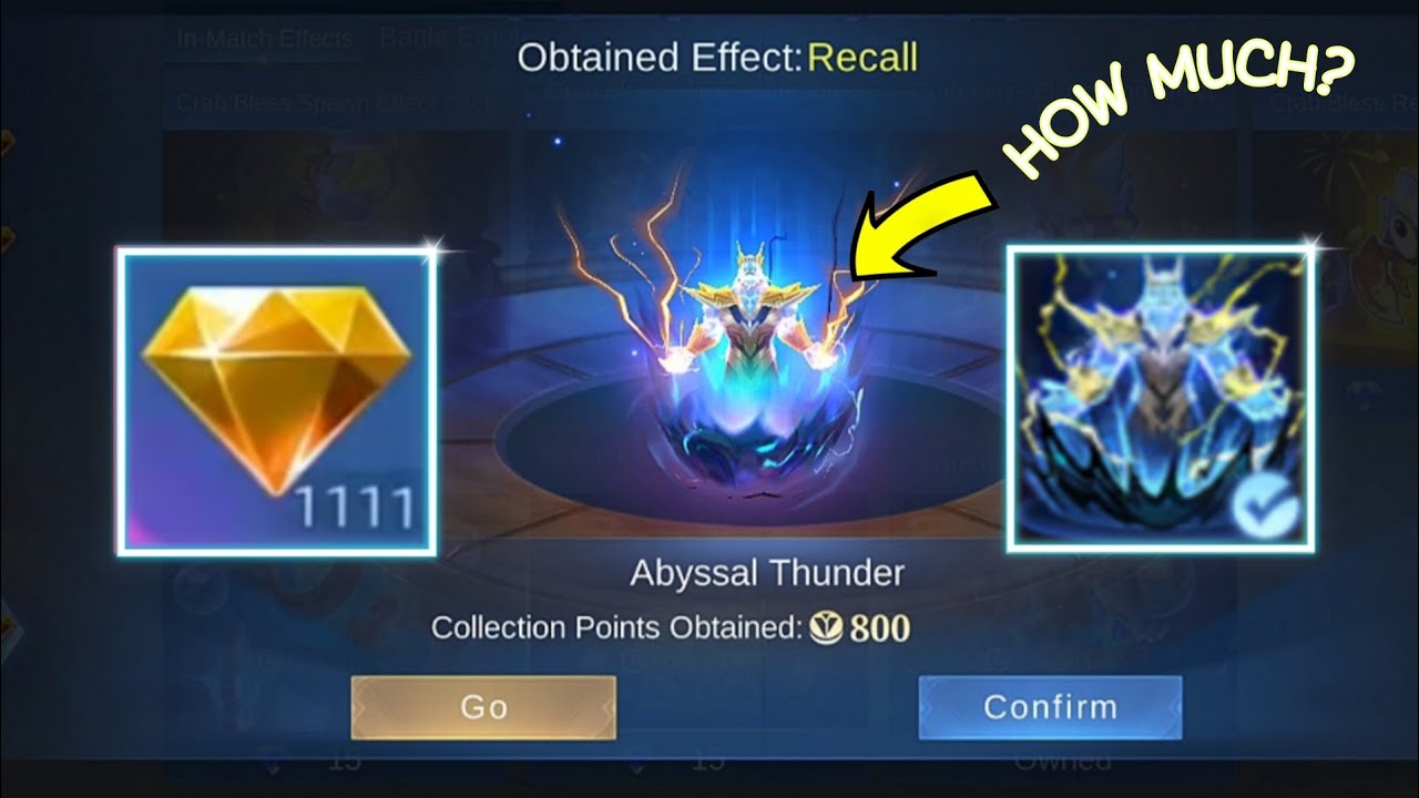 HOW MUCH?💎,OR PROMO DIAMONDS ABYSSAL THUNDER RECALL EFFECT!MLBB