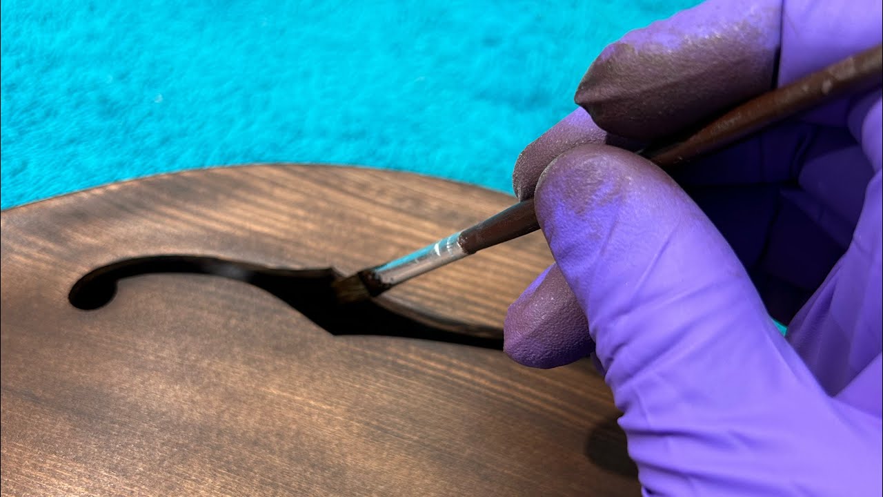 FINAL Sanding AND Staining Handcarved Mandolin