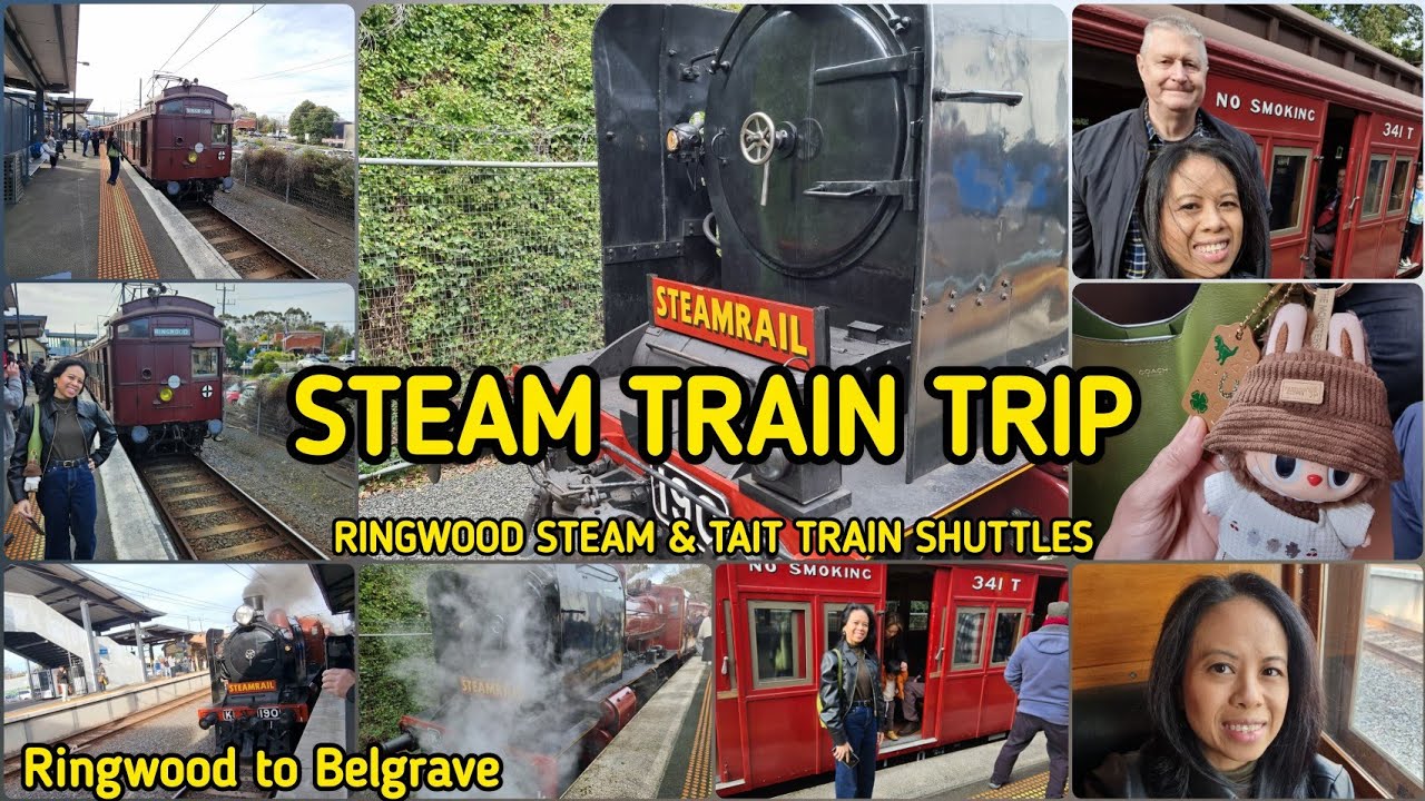 STEAM TRAIN TRIP - RINGWOOD STEAM & TAIT TRAIN SHUTTLES 🚂 FUN DAY OUT - VLOG 