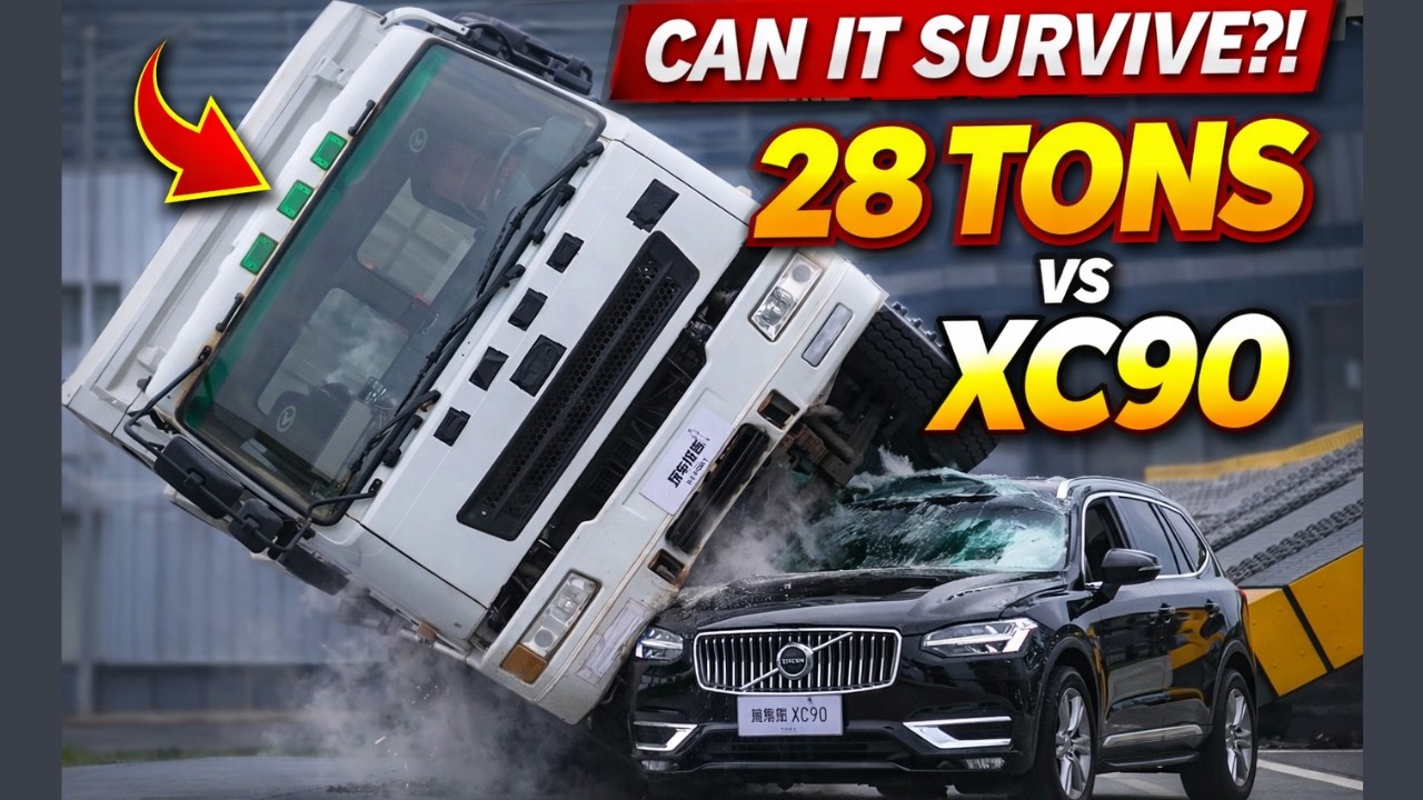 28 тонн против Volvo XC90 — самый безумный краш-тест в истории!