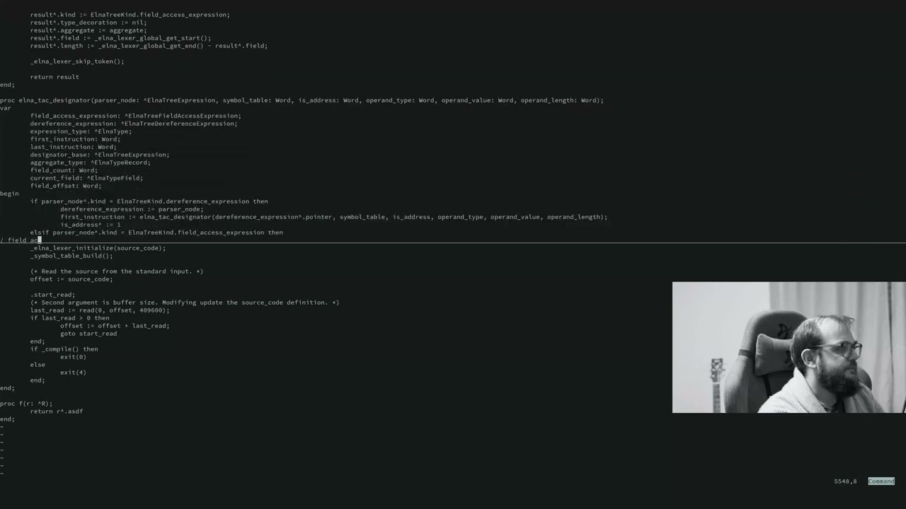 Compiler construction. Hunting a bug in enumeration record fields.