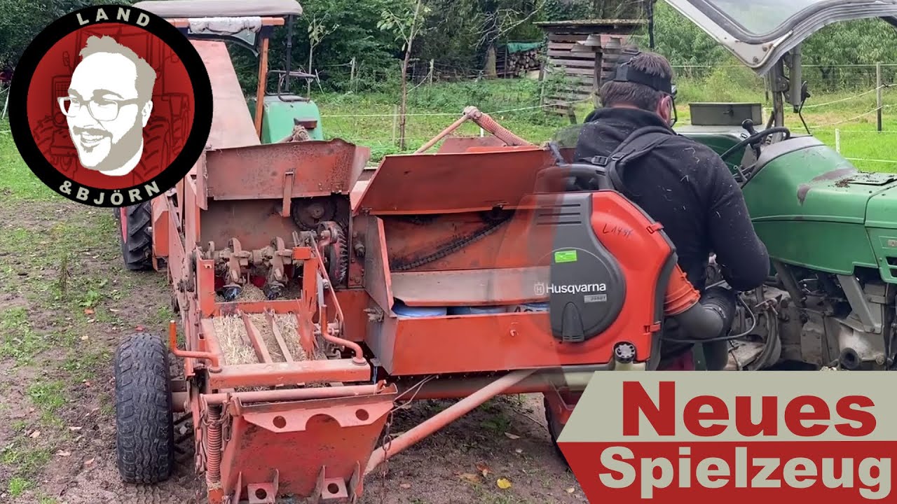 Neues SPIELZEUG testen - Laubblasgerät Husqvarna 356BTx an Welger AP 41