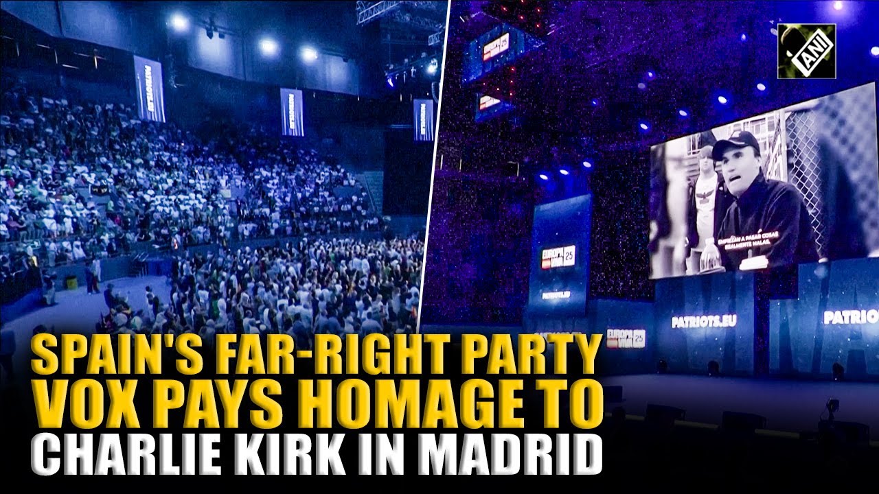 Spain's far-right party VOX pays tribute to Charlie Kirk with supporters & guests from EU in Madrid