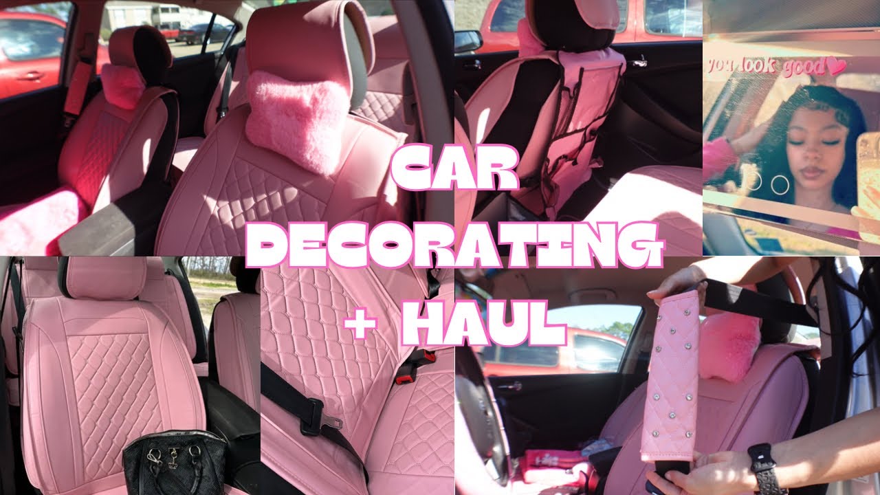 DECORATE MY CAR WITH ME| PINK EDITION | Haul + Tour ( PINK SHEIN & AMAZON accessories)