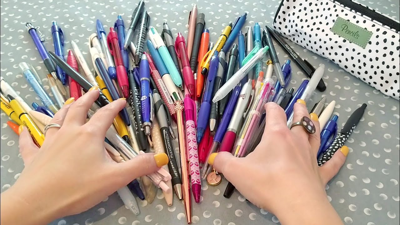 ASMR Pen Rummaging • Ballpoint Pens • No Talking