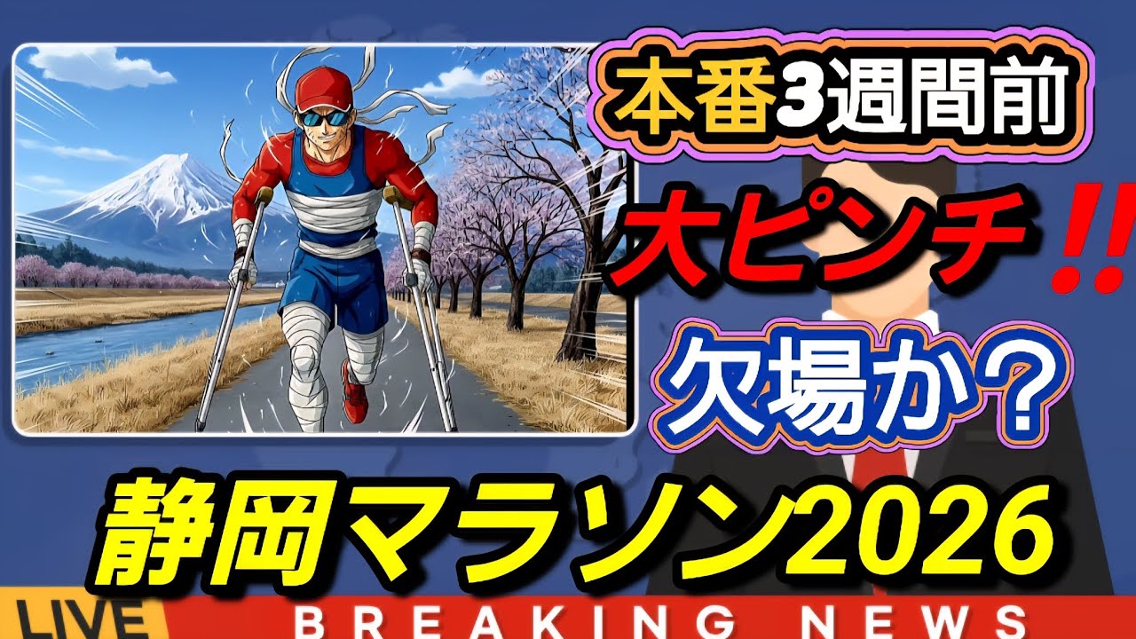 【静岡マラソン2026】3週間前　なるしーさん大ピンチ‼️サブ3挑戦どころかDNSになるかも？