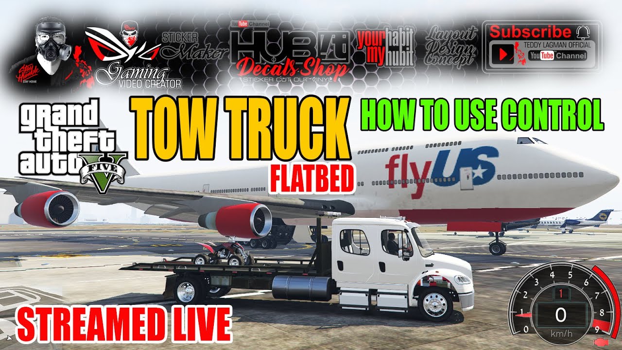 HOW TO USE CONTROL LOAD AND UNLOADING TOWING TRUCK FLATBED GTA V