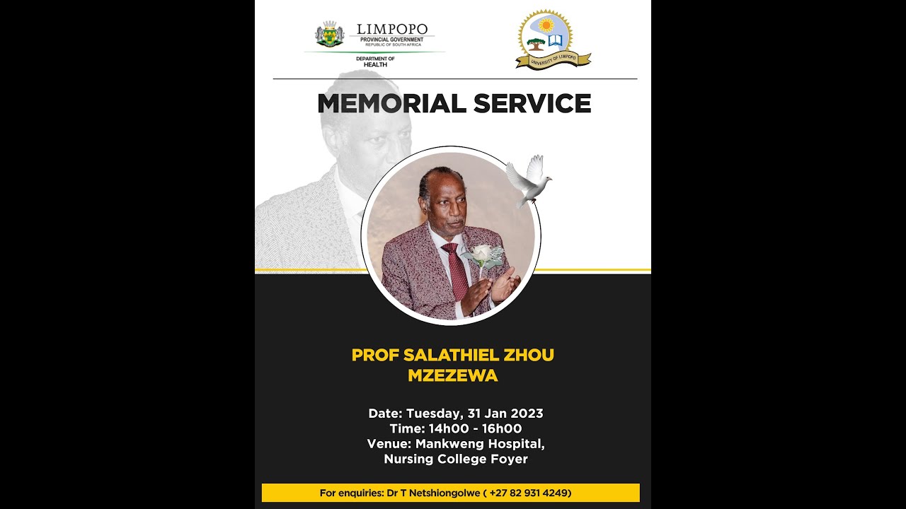 Memorial service of PROF Salathiel Zhou Mzezewa