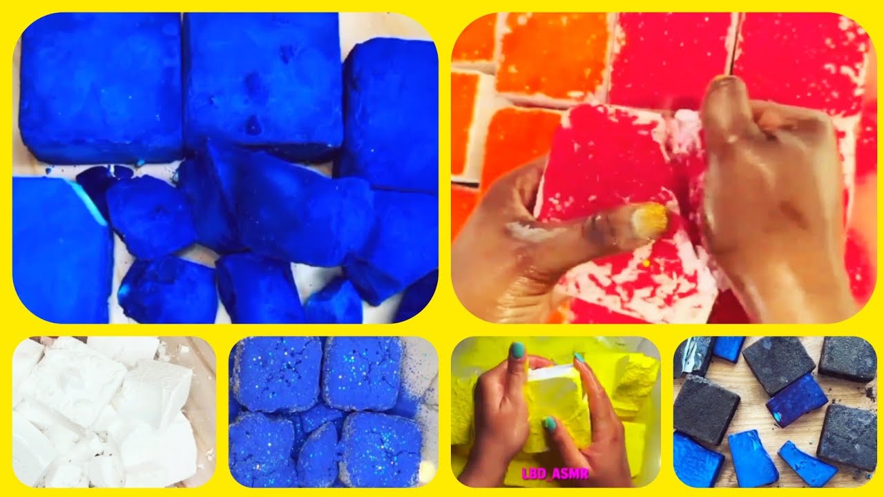 Multiple Gym Chalk Blocks/ Relaxing Chalk Crushing Sounds/ ASMR/ Sleepaid #تحطيم