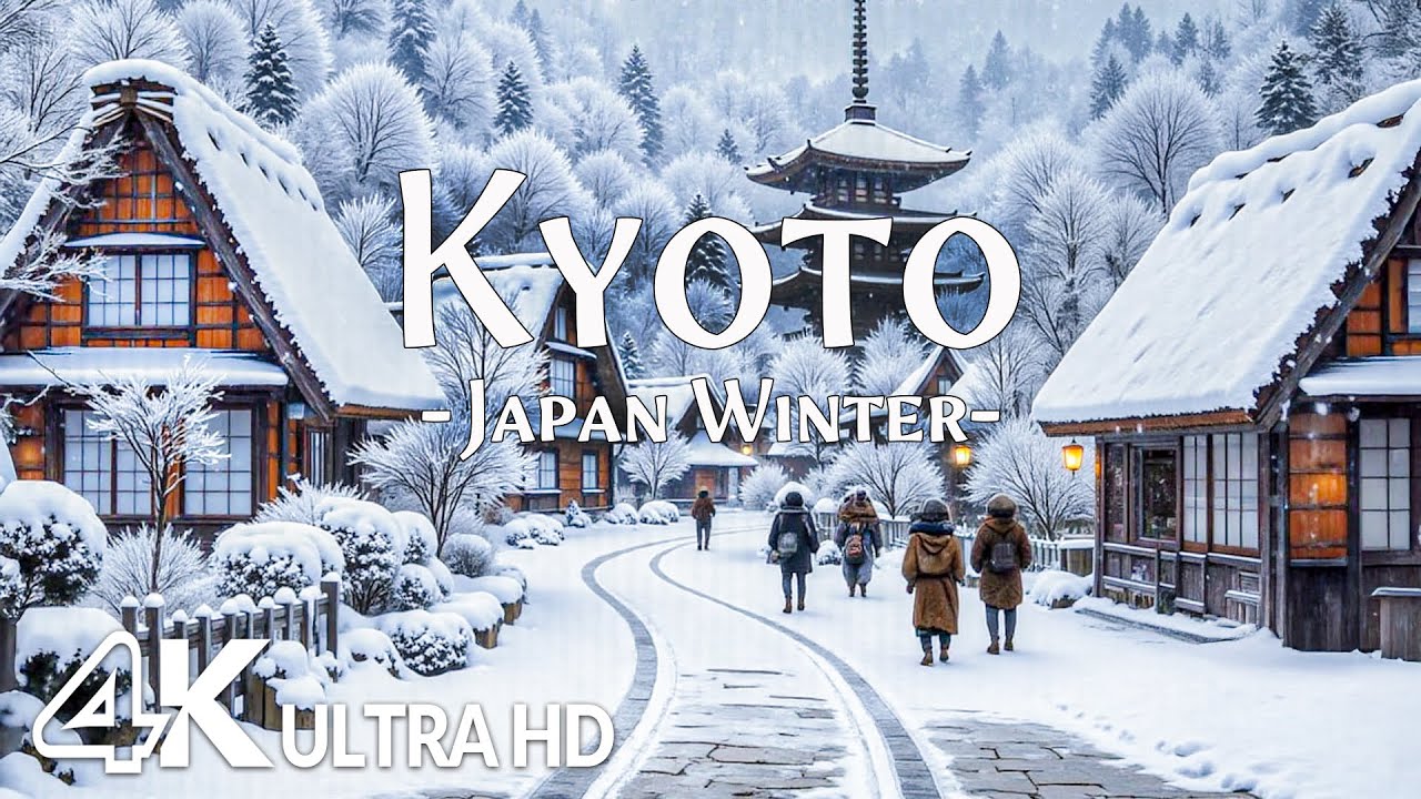 Winter in Kyoto, Japan 4K ❄️ Snowy Temples, Zen Gardens & Peaceful Japanese Beauty | Relaxing Music