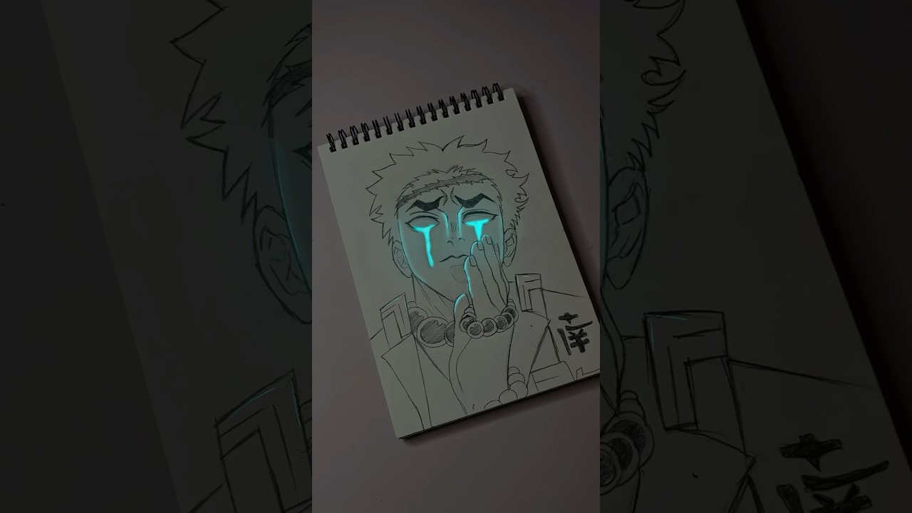 Glow Art of Gyomei ✨#shorts#animeart#art #glowartwork