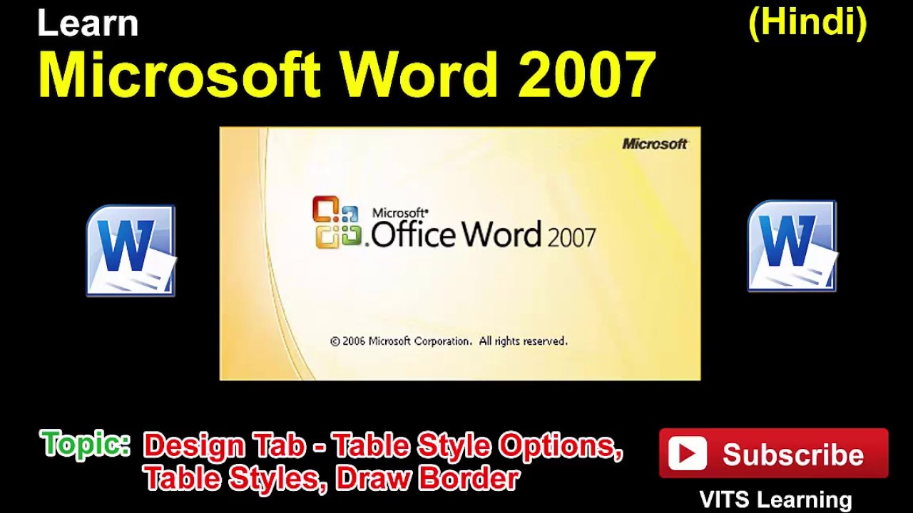 27 Microsoft Word 2007   Design Tab   Table Style Options, Table Styles, Draw Border