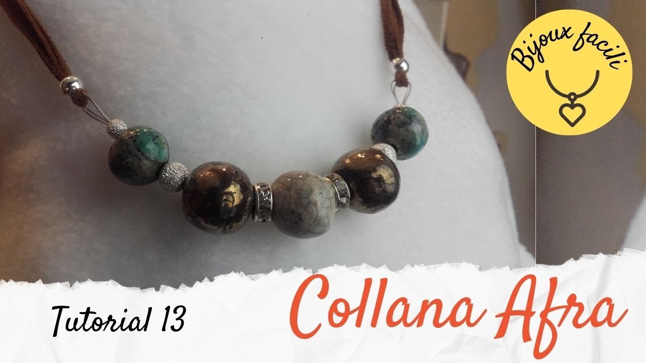 Bijoux facili: tutorial 13 - collana Afra: tecniche miste in cavetto e fettuccia in 