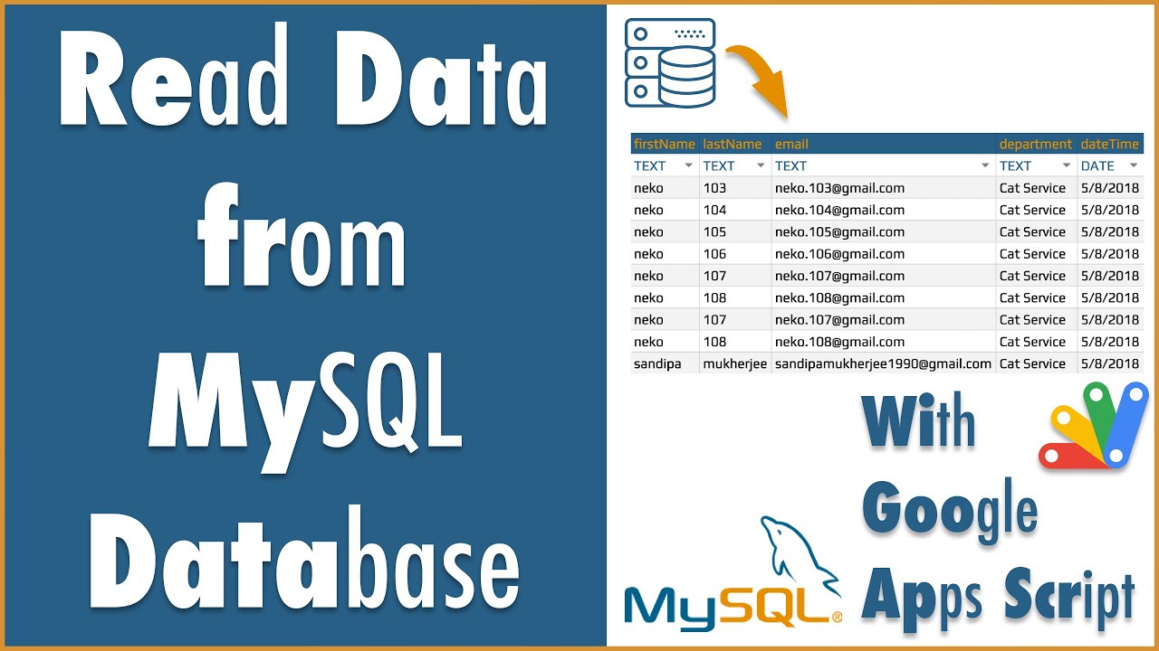 GAS-005 Read Data from a MySQL Database via Google Apps Script