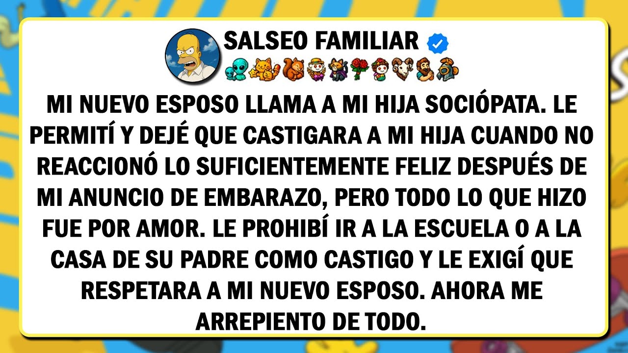 Mi nuevo esposo llama sociópata a mi hija. Se lo permití y dejé que la castigara cuando ella...