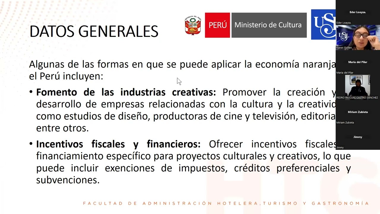 Sesión 3: Economía naranja aplicada en Perú
