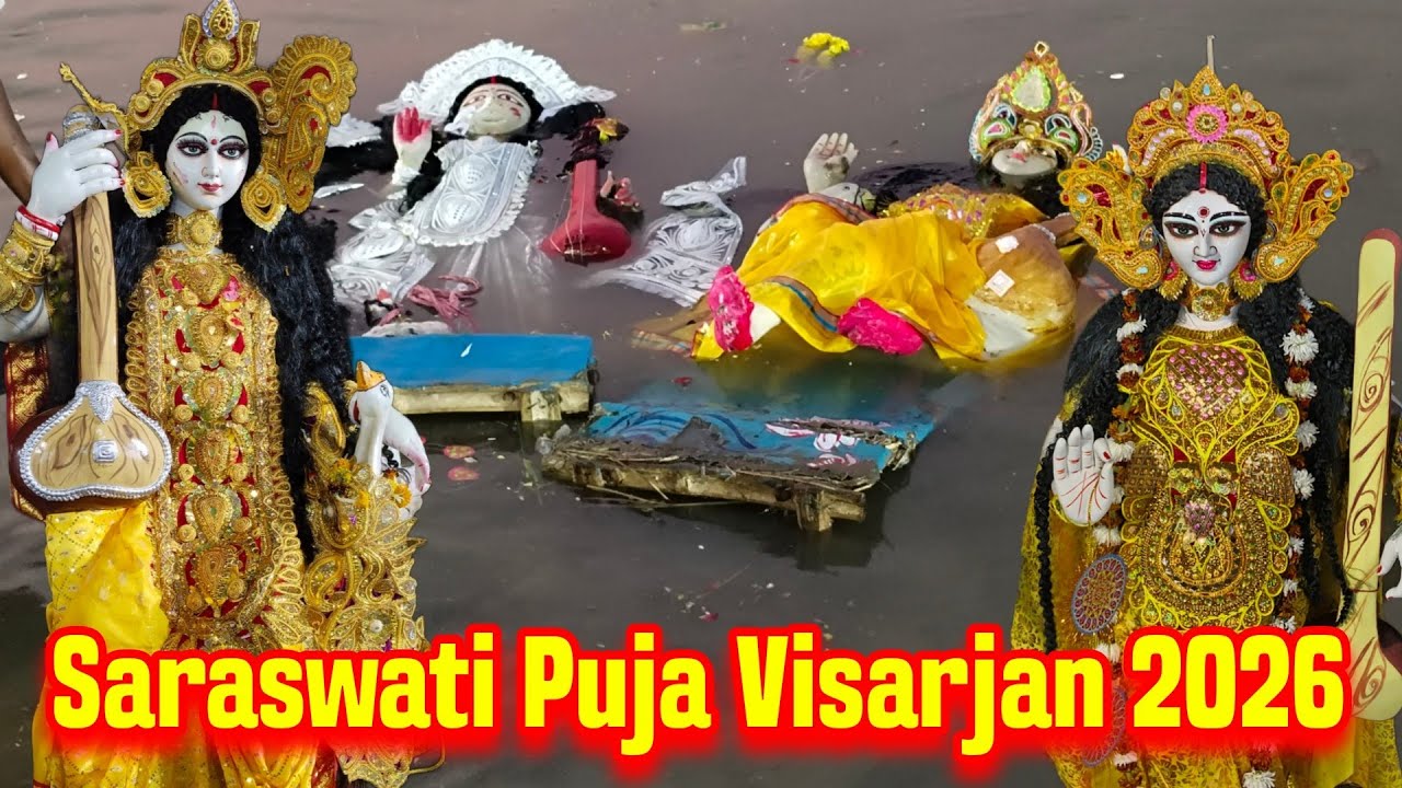 Saraswati Puja Visarjan 2026😍Saraswati Idol immersion 2026😍Babughat Kolkata