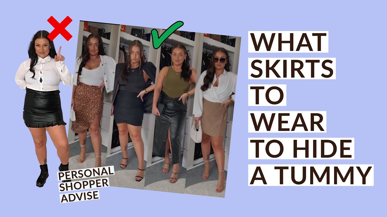 WHAT SKIRTS TO WEAR TO HIDE A TUMMY | FLATTERING TYPES OF SKIRTS | FLATTEN FUMPA