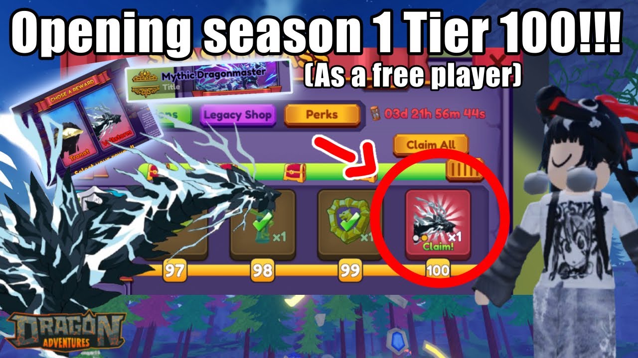 Opening Season 1 Tier 1-100 as a free/cheap grinding player! ( Dragon Adventures Roblox )