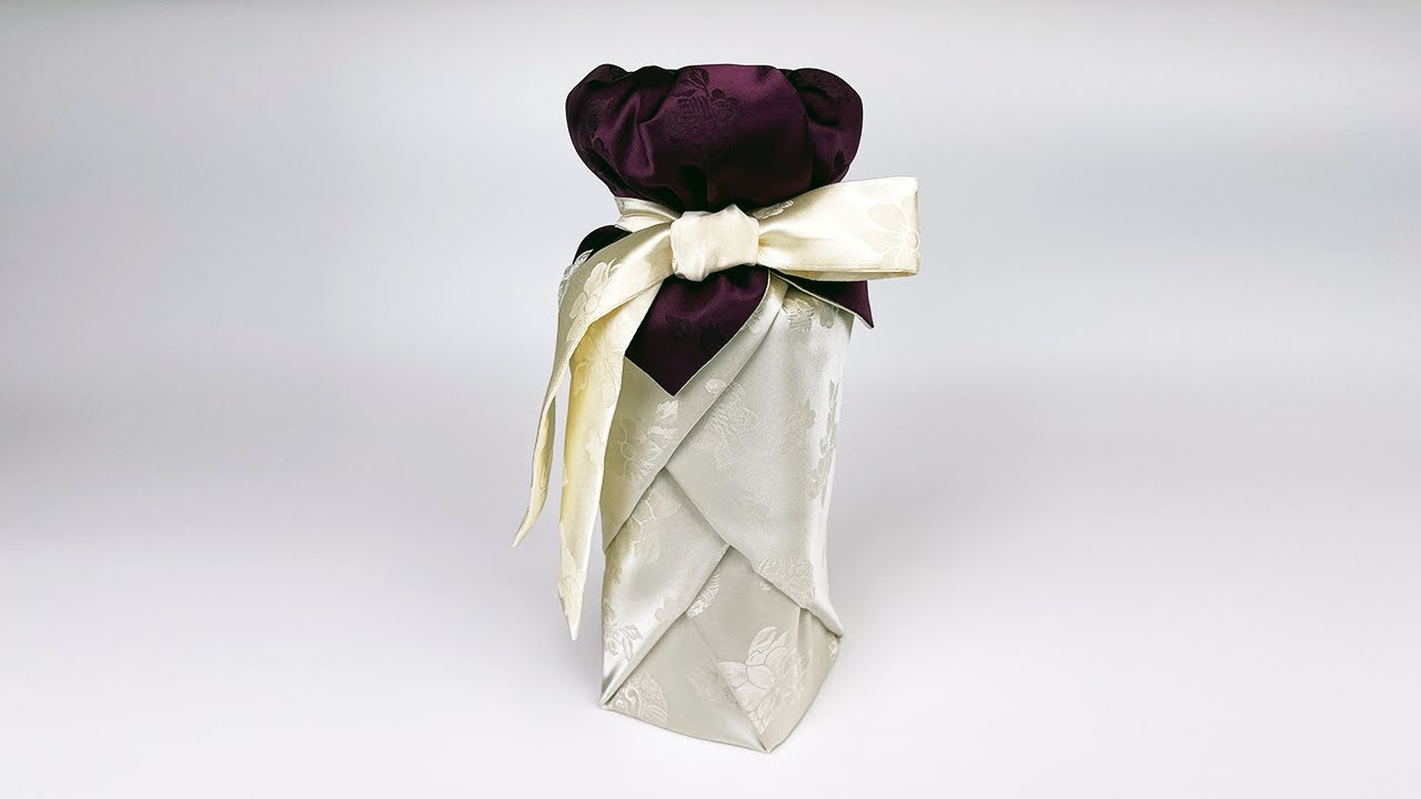 전통주 명절선물 보자기포장(병포장방법+옷고름매듭) – Korean Bojagi Gift Wrapping for Wine