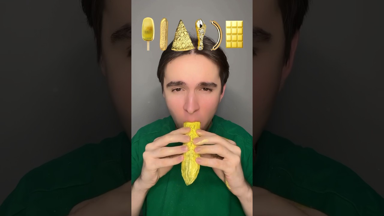 Radmiru #mukbang with gold food! #shorts