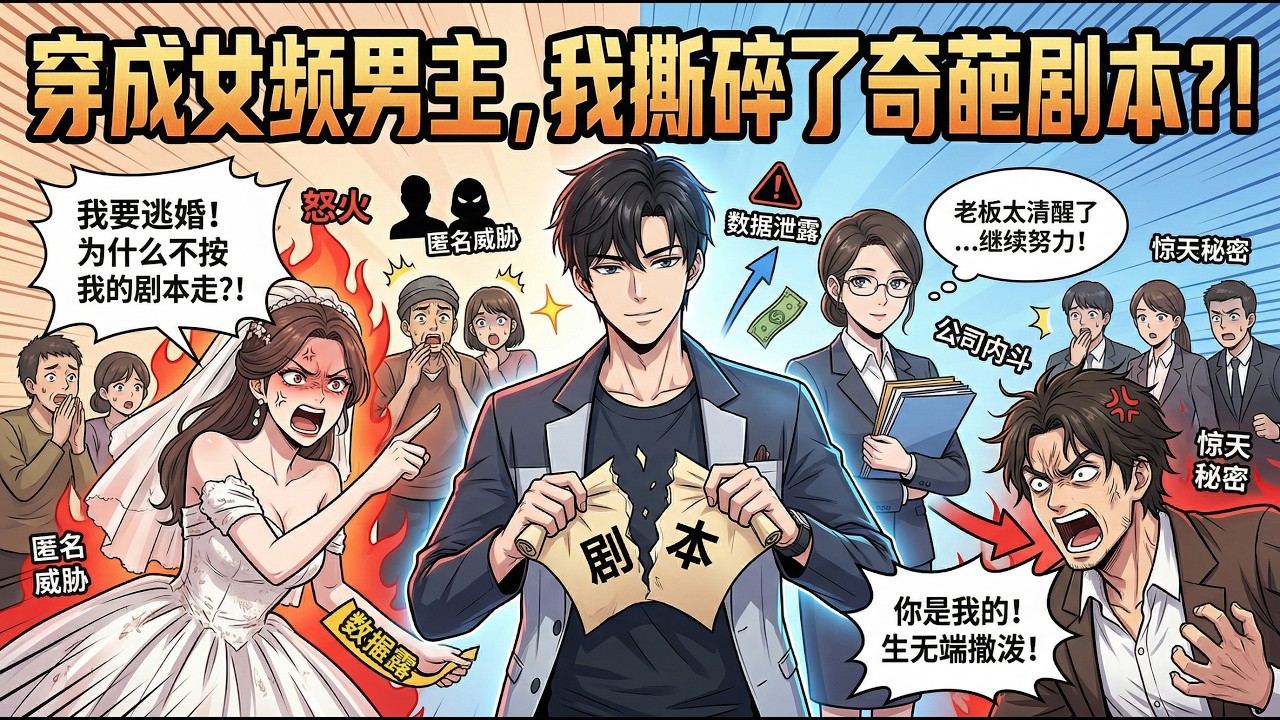 📢【漫剧爽文】穿成霸總文男主，全員按劇本逼我追妻？我反手不按套路出牌，手撕狗血劇情，打臉所有奇葩！#爽文#漫剧 #职场爽剧#一口气看完 #爽漫劇場