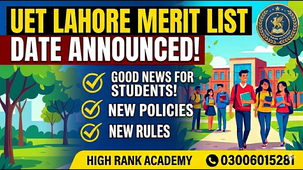UET Lahore Merit List 2026 Schedule & Leftover Seats Rules | Good News For All Students 🎓