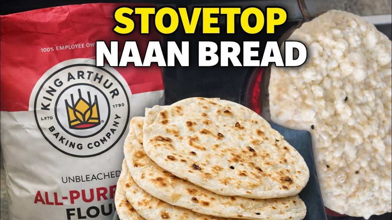 SOFT STOVETOP NAAN BREAD | No Oven Needed