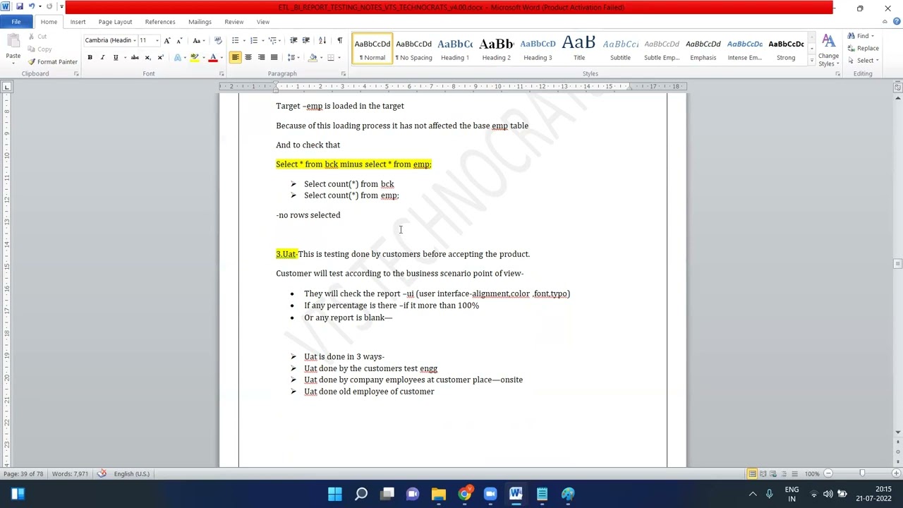 The video is Regression Testing,Data model testing-8210139296