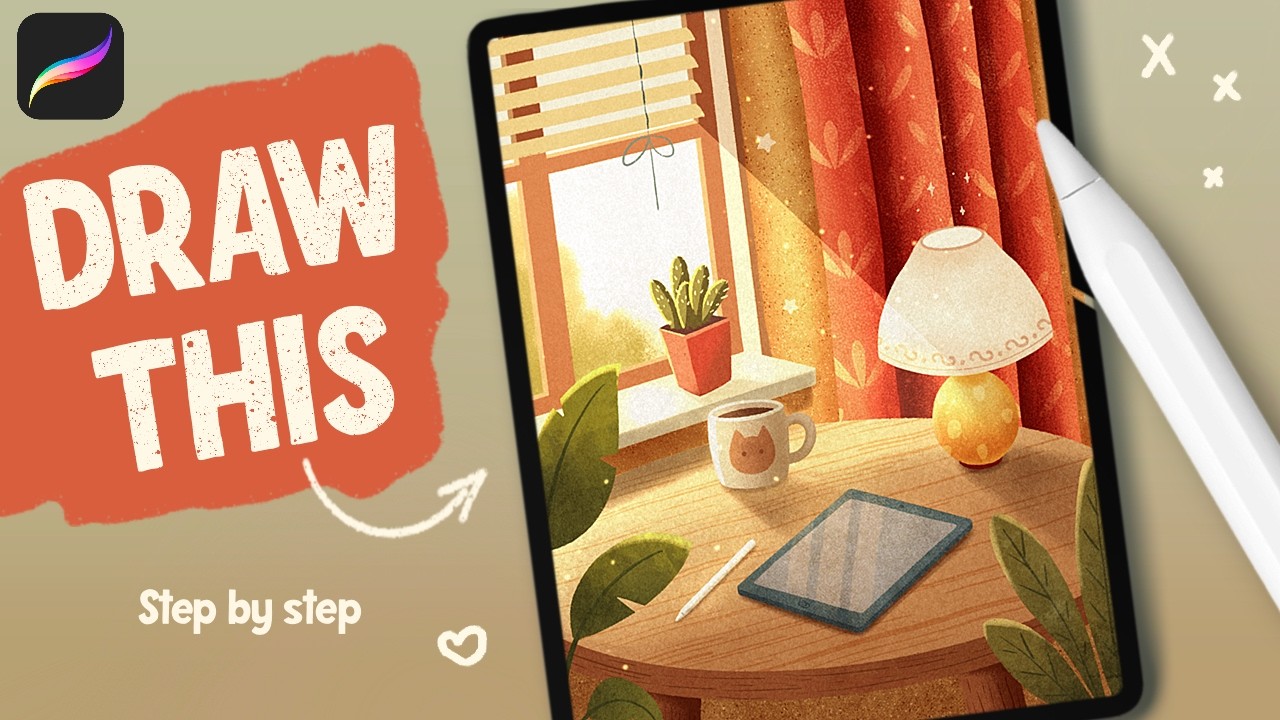 Drawing the Coziest Room in Procreate ☕✨