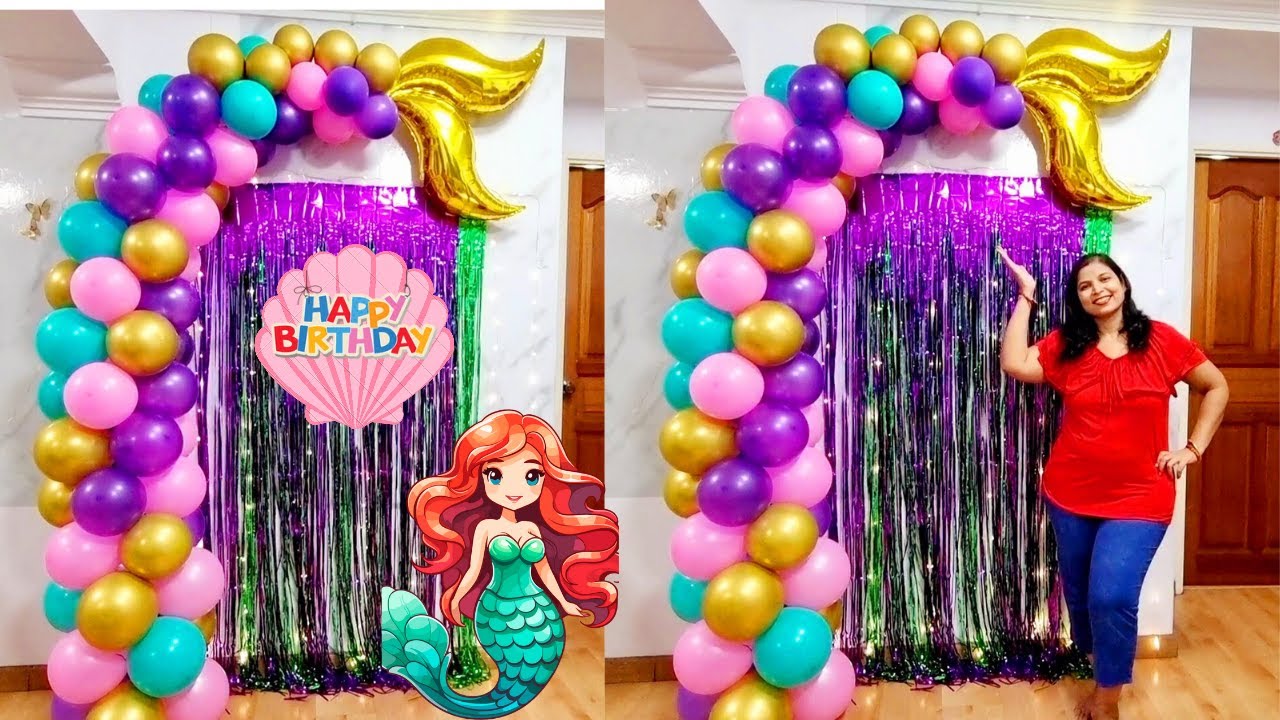 How to make Mermaid tail Balloon Arch | Mermaid Balloon Arch | Mermaid balloon decoration ideas