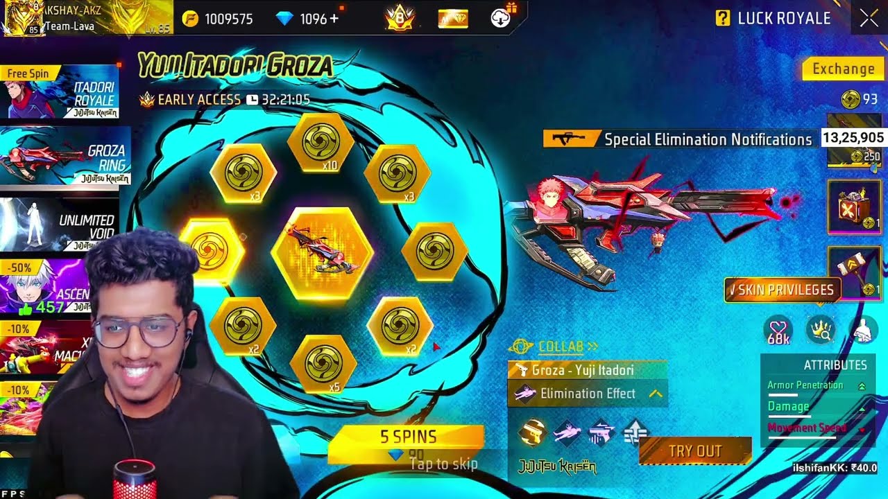 എൻ്റെ Luck കണ്ടോ 😭 New Groza Event കറക്കി | Akshay Akz #freefire 