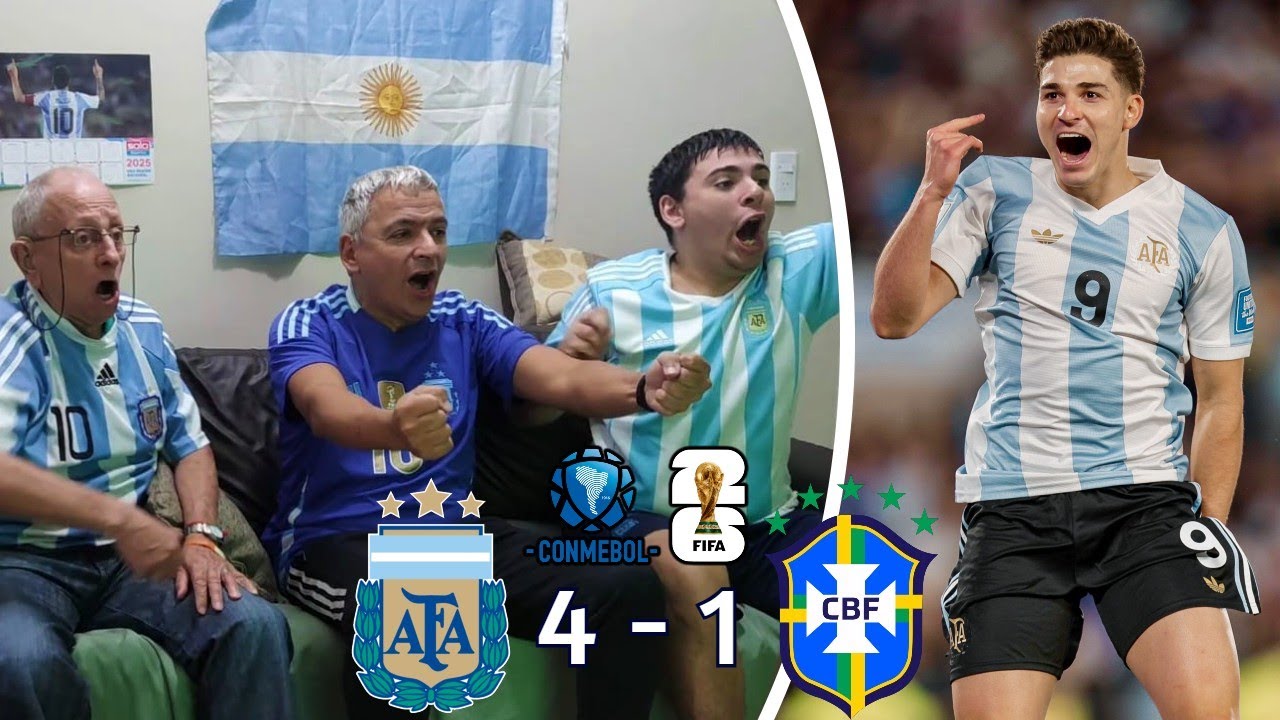 Reacción de Argentina 4 - 1 Brasil | Eliminatorias Sudamericanas al Mundial 2026 | Fecha 14