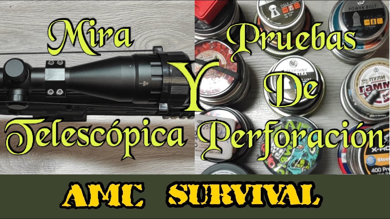 Mira Telescópica y Pruebas De Perforacion, (79 Modelos De Perdigones o Balines)