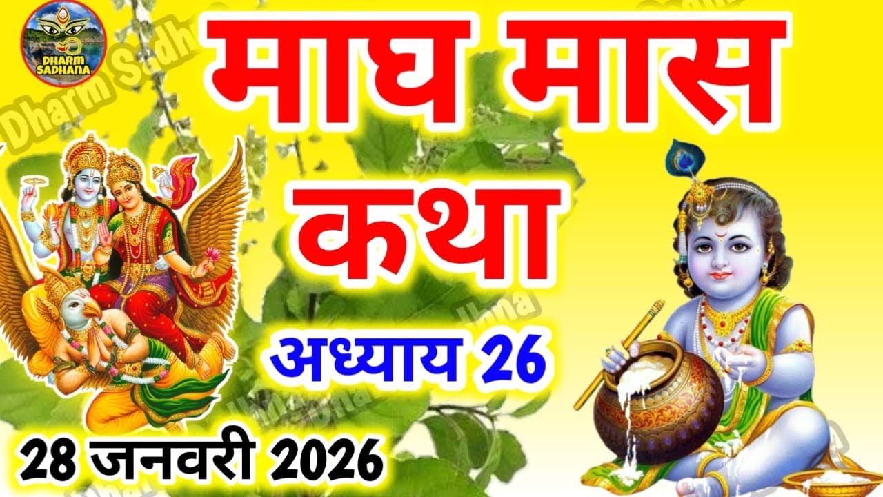 माघ मास कथा अध्याय  26 ॥Magh Mass Ki Katha Day 26 ॥Magh  Mass Mahatmya Adhyay 26 ॥Magh Mass Katha 26