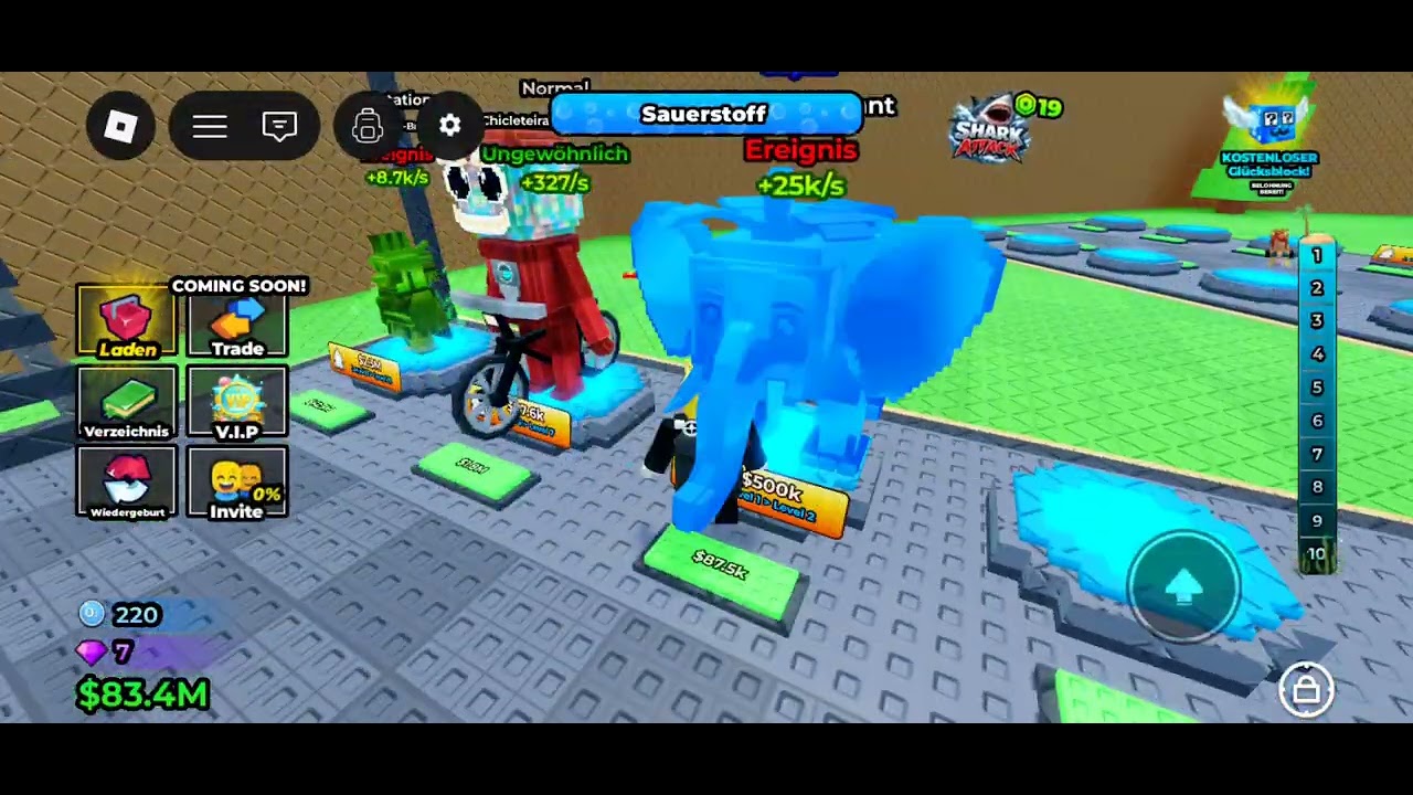 Ich habe heute viele Sachen vor in Brainrots von Wasser rausziehen in Roblox 